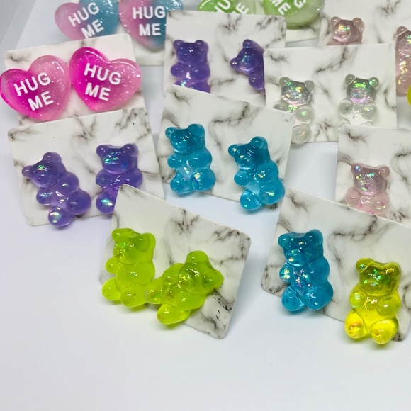 Hug Me Ombré Glitter Conversation Heart Earrings - Picture 14 of 15